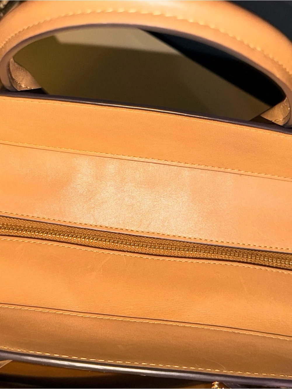 Coach Tan Leather Dome Satchel with Detachable Strap